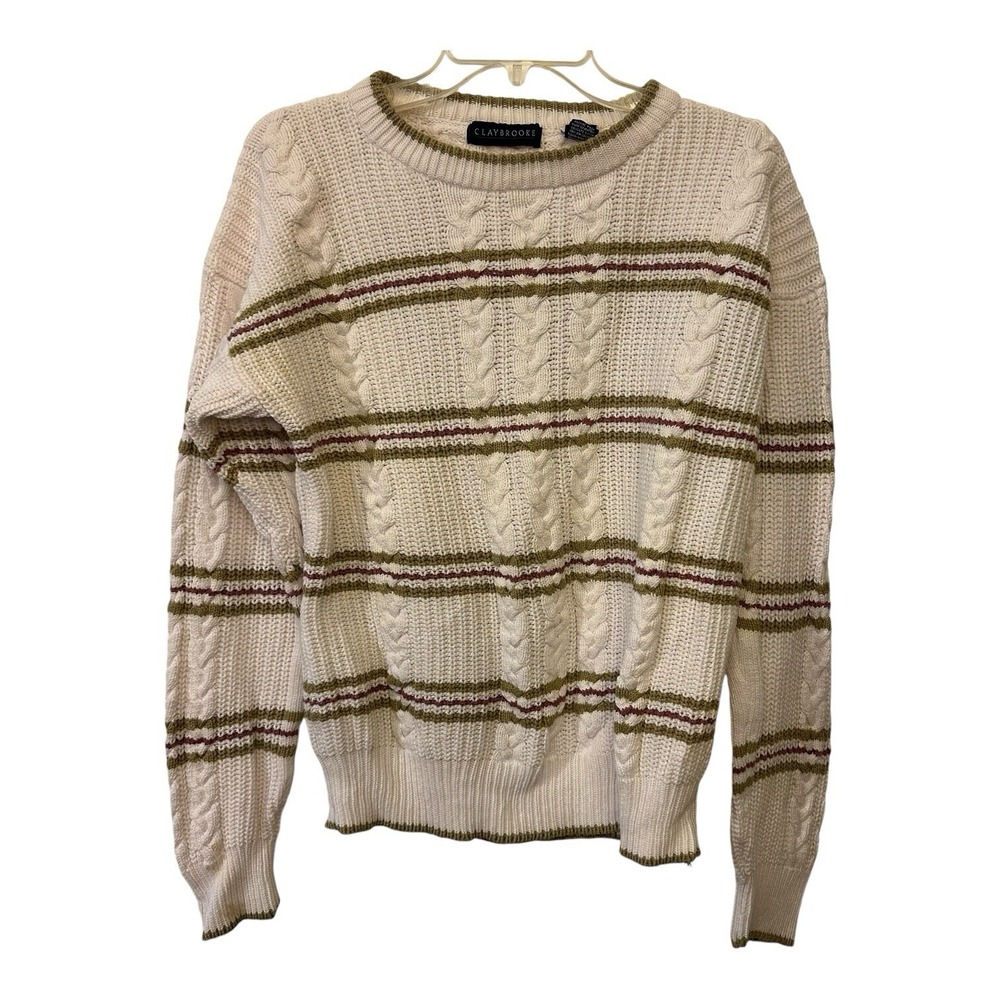 Claybrooke‎ Men's Cable Knit Pullover Sweater Medium See Pics